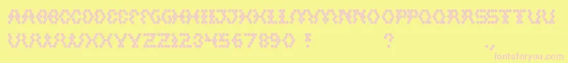 Hexagonal Font – Pink Fonts on Yellow Background