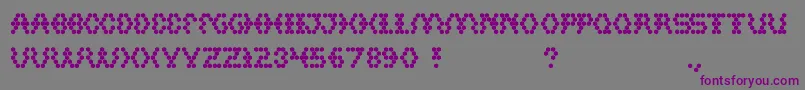 フォントHexagonal – 紫色のフォント、灰色の背景
