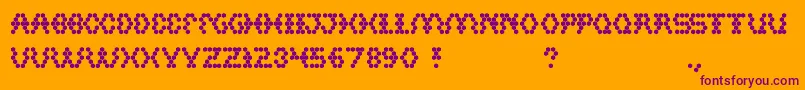Hexagonal Font – Purple Fonts on Orange Background