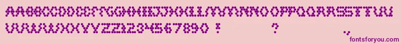 Hexagonal-Schriftart – Violette Schriften auf rosa Hintergrund