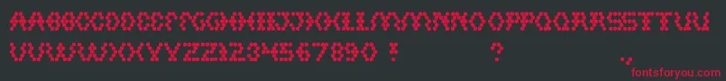 Hexagonal Font – Red Fonts on Black Background