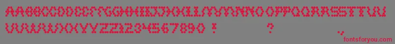 Hexagonal-Schriftart – Rote Schriften auf grauem Hintergrund