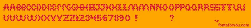 Hexagonal Font – Red Fonts on Orange Background