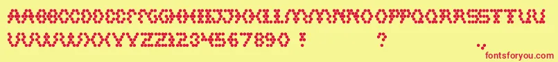 Hexagonal Font – Red Fonts on Yellow Background