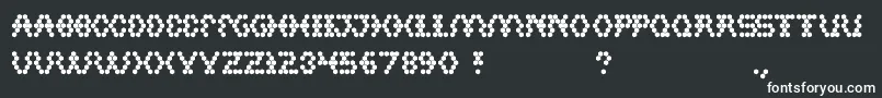 Hexagonal-fontti – valkoiset fontit mustalla taustalla
