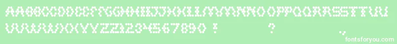 フォントHexagonal – 緑の背景に白い文字