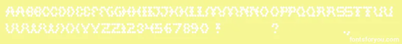 Hexagonal Font – White Fonts on Yellow Background