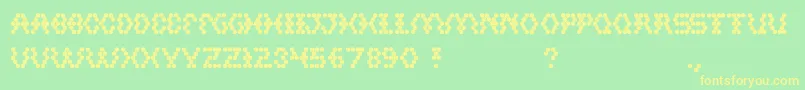 Hexagonal Font – Yellow Fonts on Green Background