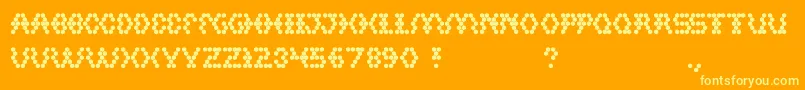 Hexagonal Font – Yellow Fonts on Orange Background
