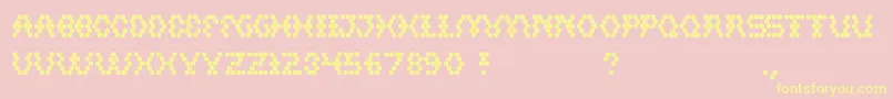 Hexagonal Font – Yellow Fonts on Pink Background