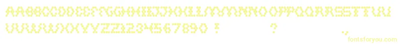 Hexagonal Font – Yellow Fonts on White Background