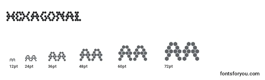 Hexagonal Font Sizes