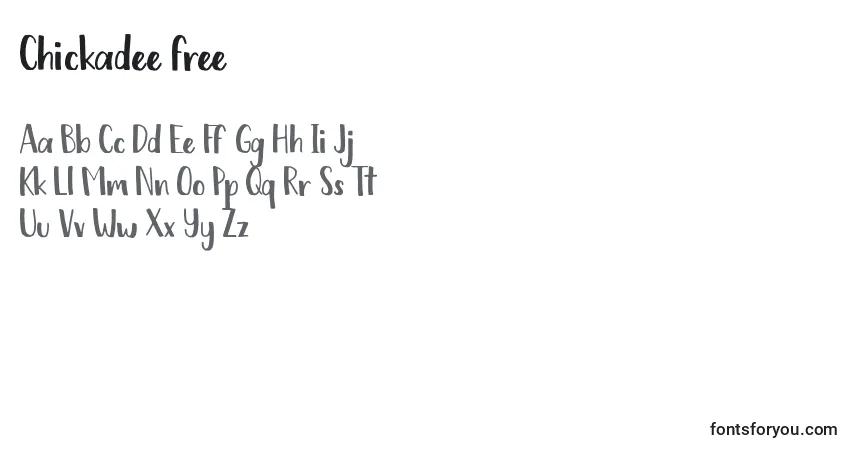 Czcionka Chickadee free – alfabet, cyfry, specjalne znaki