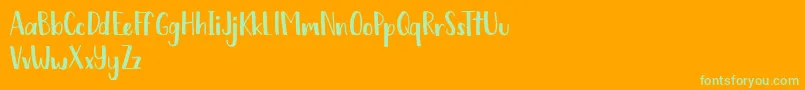 Шрифт Chickadee free – зелёные шрифты на оранжевом фоне