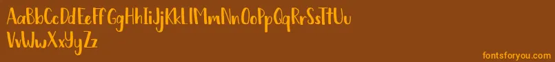 Weitere Informationen zur Chickadee free-Schriftart Chickadee free-Schriftart – Orangefarbene Schriften auf braunem Hintergrund
