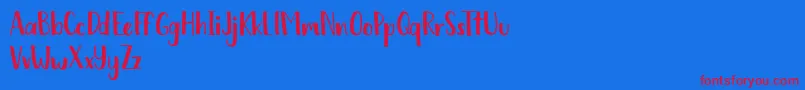 Chickadee free Font – Red Fonts on Blue Background