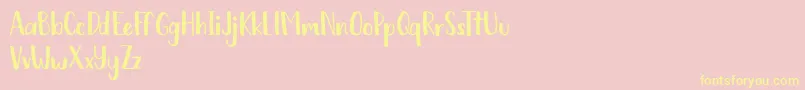 Chickadee free-Schriftart – Gelbe Schriften auf rosa Hintergrund