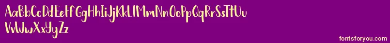 Chickadee free-Schriftart – Gelbe Schriften auf violettem Hintergrund