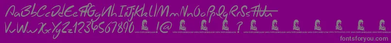 Chicken Fajitas-Schriftart – Graue Schriften auf violettem Hintergrund