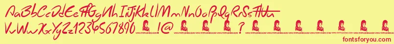 Chicken Fajitas Font – Red Fonts on Yellow Background