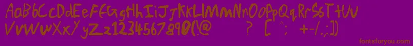 Fonte Chicken Scratch V1 – fontes marrons em um fundo roxo