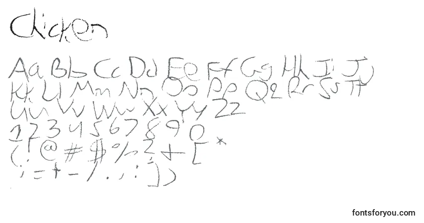 Czcionka Chicken (123303) – alfabet, cyfry, specjalne znaki