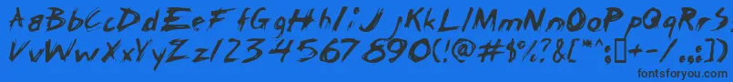 ChickenScratch Font – Black Fonts on Blue Background