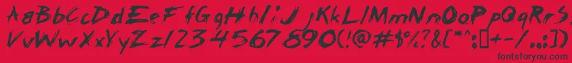 Fonte ChickenScratch – fontes pretas em um fundo vermelho