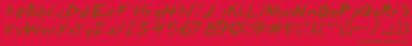 Fonte ChickenScratch – fontes marrons em um fundo vermelho