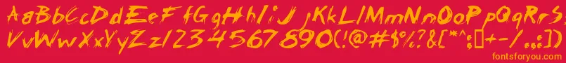 fuente ChickenScratch – Fuentes Naranjas Sobre Fondo Rojo