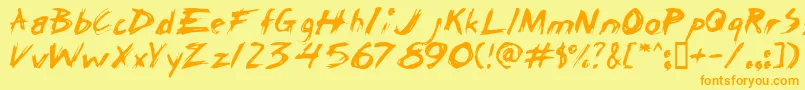 ChickenScratch-fontti – oranssit fontit keltaisella taustalla