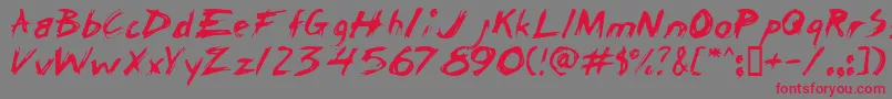 Fonte ChickenScratch – fontes vermelhas em um fundo cinza