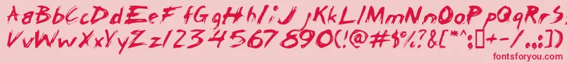 Police ChickenScratch – polices rouges sur fond rose