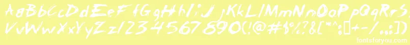 ChickenScratch Font – White Fonts on Yellow Background