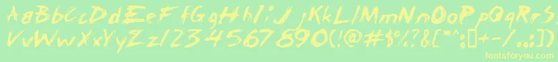 Fonte ChickenScratch – fontes amarelas em um fundo verde