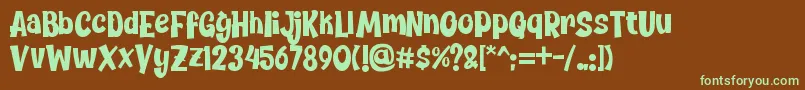 Chickybom Font – Green Fonts on Brown Background