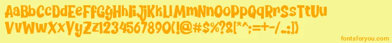 Chickybom Font – Orange Fonts on Yellow Background