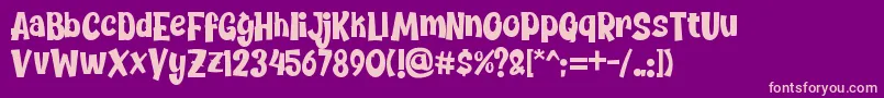 Chickybom Font – Pink Fonts on Purple Background