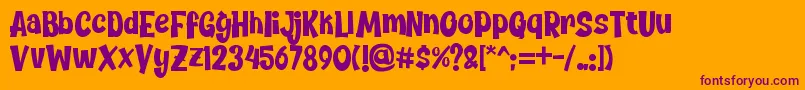 Chickybom Font – Purple Fonts on Orange Background