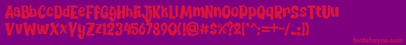 Chickybom-Schriftart – Rote Schriften auf violettem Hintergrund