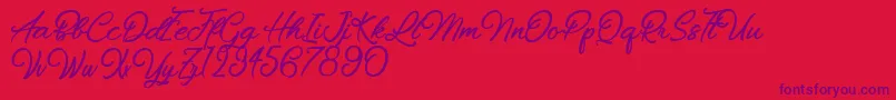 Chiennes Stimulantes Font – Purple Fonts on Red Background