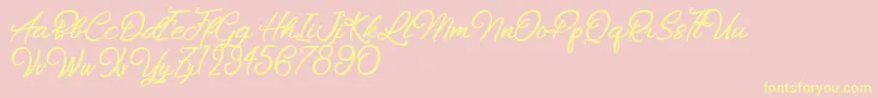 Chiennes Stimulantes Font – Yellow Fonts on Pink Background