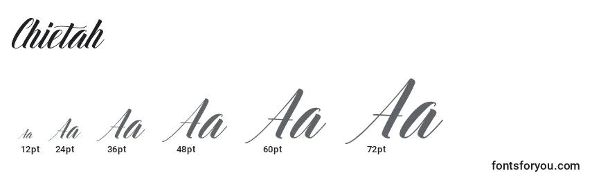 Chietah Font Sizes