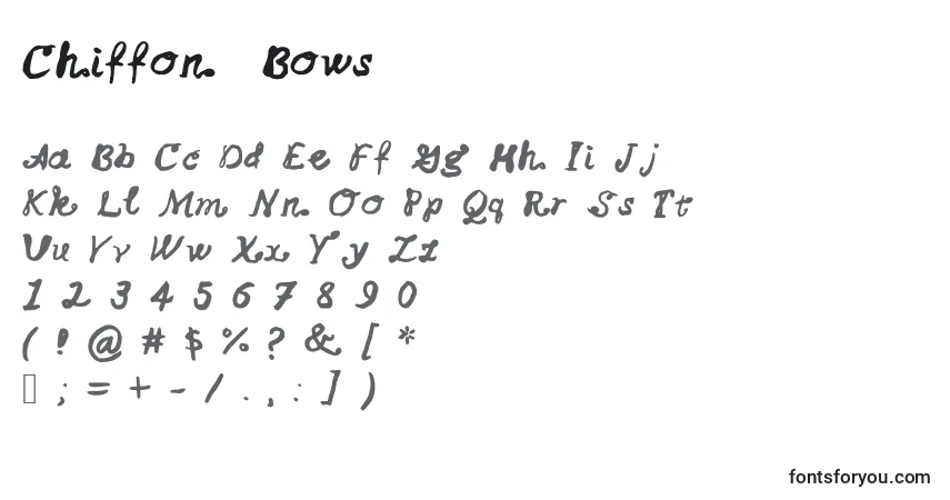 Schriftart Chiffon  Bows – Alphabet, Zahlen, spezielle Symbole