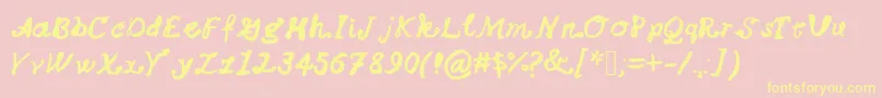 Chiffon  Bows Font – Yellow Fonts on Pink Background