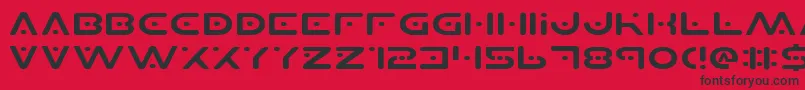 PlanetSExpanded-fontti – mustat fontit punaisella taustalla