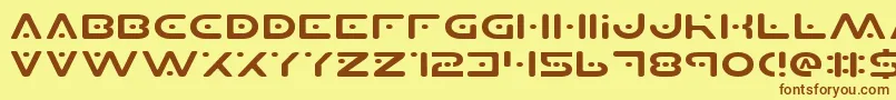 PlanetSExpanded Font – Brown Fonts on Yellow Background