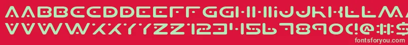 フォントPlanetSExpanded – 赤い背景に緑の文字