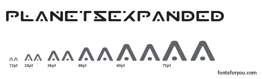 PlanetSExpanded Font Sizes