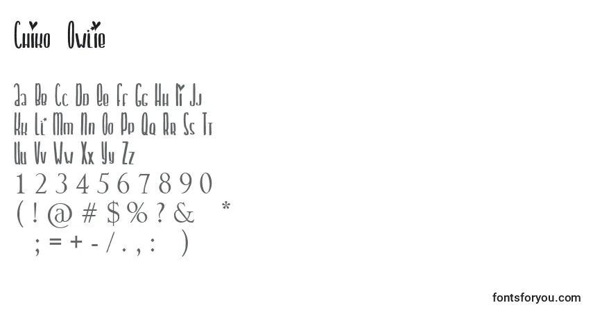 Chiko  Owlie-fontti – aakkoset, numerot, erikoismerkit